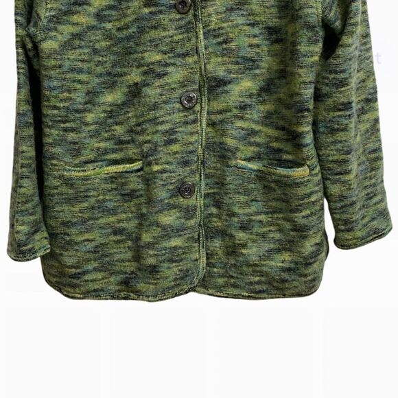 Bernardo Essentials Button Front Wool Coat Women's L Green Pockets Ranch Country - Picture 6 of 13